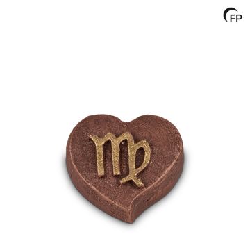 Keramische mini-urn keepsake Astro Maagd - bruin