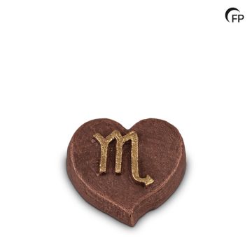 Keramische mini-urn keepsake Astro Schorpioen - bruin