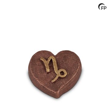 Keramische mini-urn keepsake Astro Steenbok - bruin