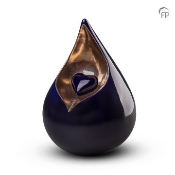 Urn Celest met hart - groot - blauw