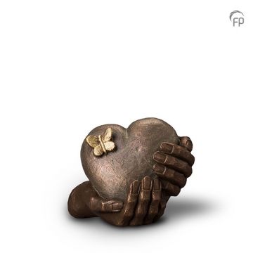 Keramische urn hartepijn - bronskleurig