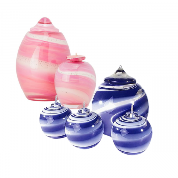 Glazen urn Sterre met olielampje (kinderurn)