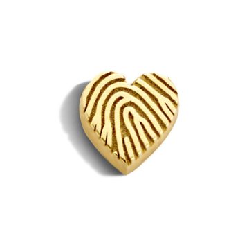 Minitials gouden ashanger signature hart met vingerafdruk