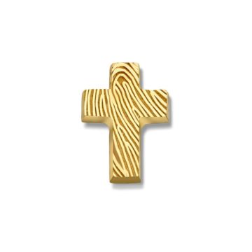 Minitials gouden ashanger signature kruis met vingerafdruk