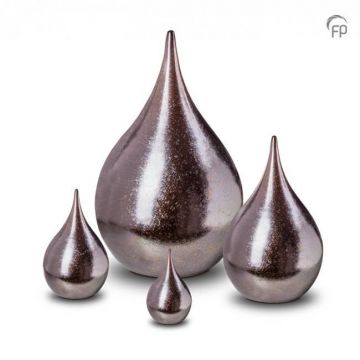 Keramische urn teardrop - metallic bruin