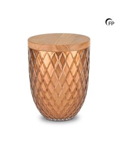 Glazen urn Oak Harmony - bruin
