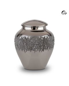 Glazen urn Crystal Edge - antraciet