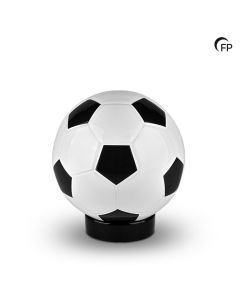 Keramische urn voetbal - wit / zwart