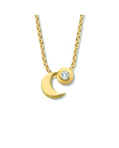 Minitials gouden ketting Signature met diamant