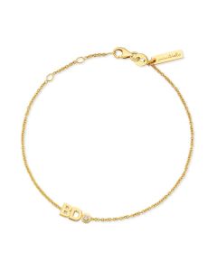 Minitials gouden armband Signature met diamant