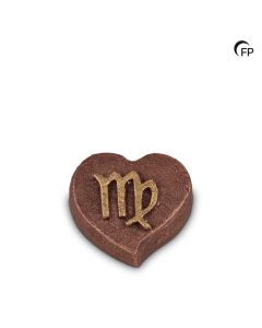 Keramische mini-urn keepsake Astro Maagd - bruin