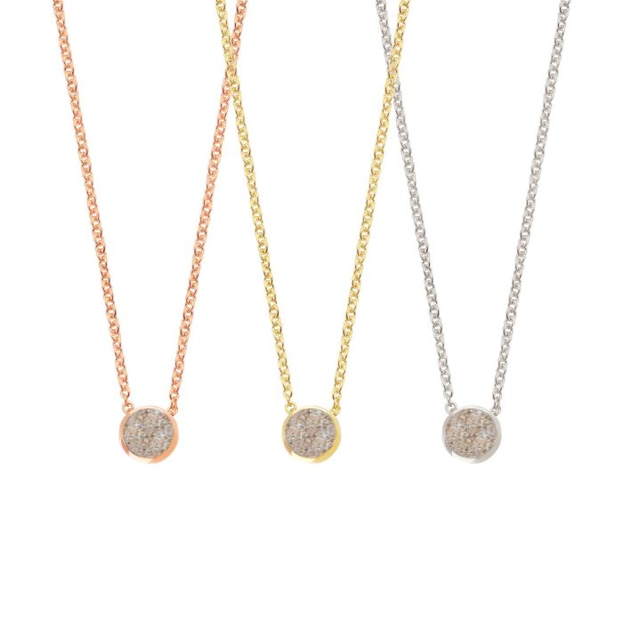 Minitials gouden asketting keepsake klaver met vingerafdruk - witgoud (39-40-41 cm)