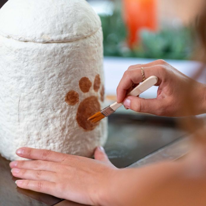 Biologische dierenurn Loop FurEver zonder holte - wit (1.50 L)