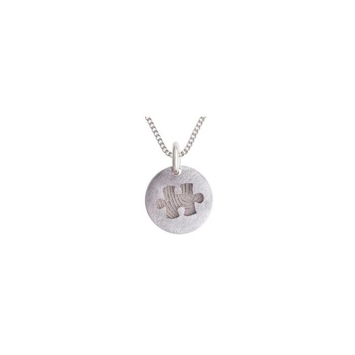 Zilveren hanger puzzelstuk met vingerafdruk (19.5 mm)