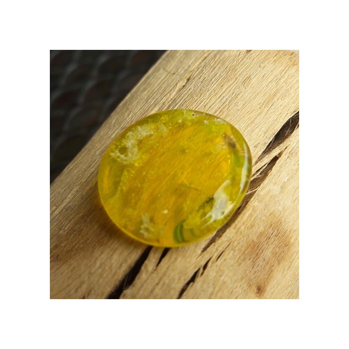 Glazen ashanger schijfje geschikt voor Medaillon - geel (10 mm)