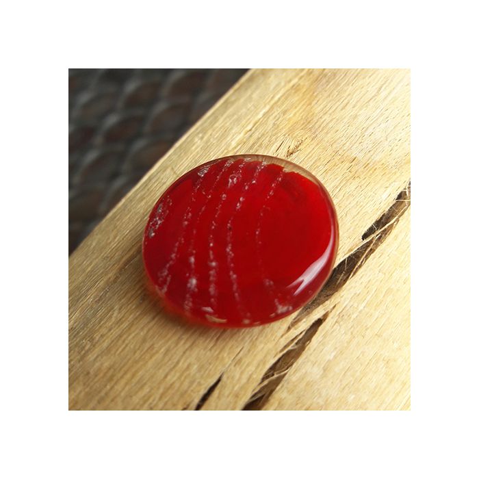 Glazen ashanger schijfje geschikt voor medaillon - rood (15 mm) - middel