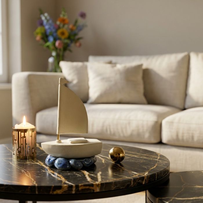 Keramische mini-urn boot