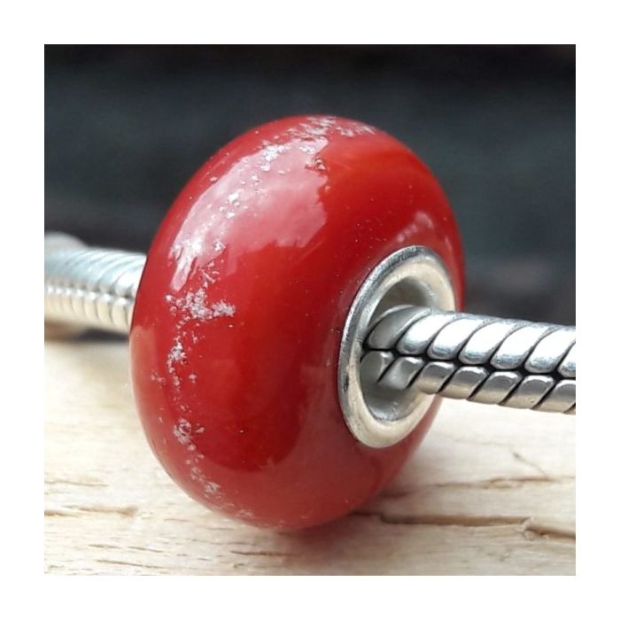 Glazen asbedel - rood (15mm)