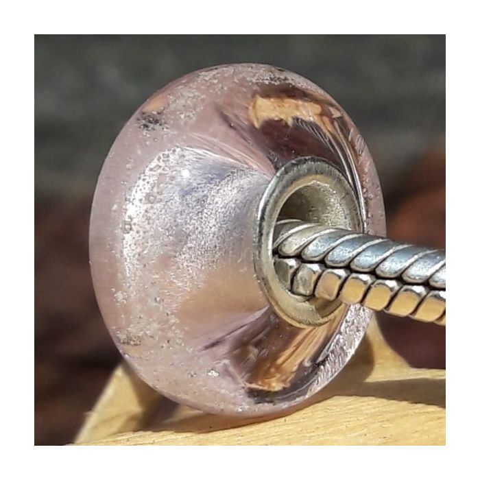 Glazen asbedel - roze (15mm)