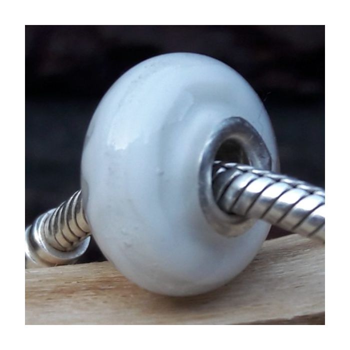 Glazen asbedel - wit (15mm)