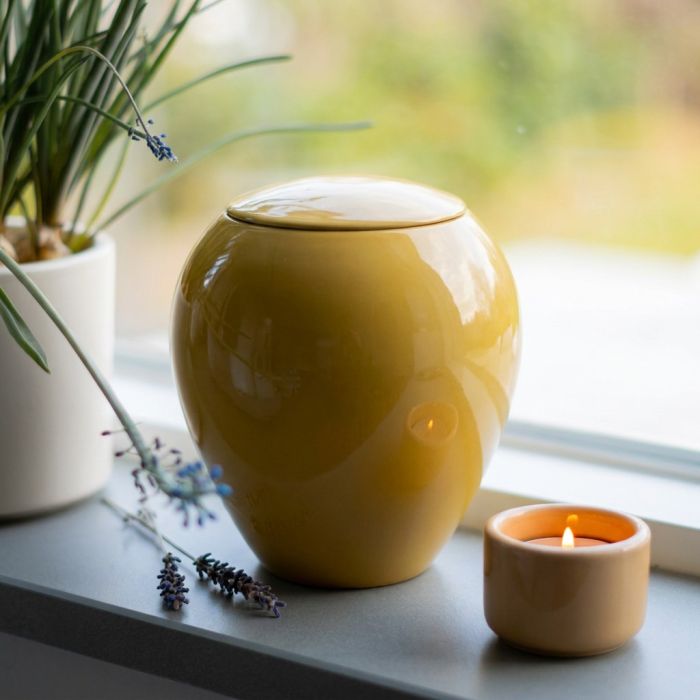 Keramische urn Hazel - geel (4.00 L)