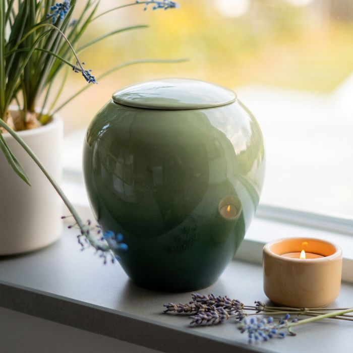 Keramische urn Hazel - groen (1.50 L)