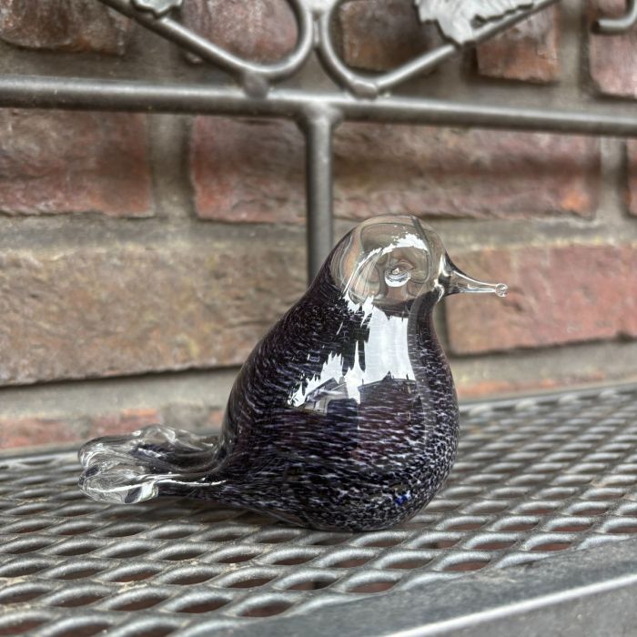 Glasobject vogeltje - zwart (0.03 L)