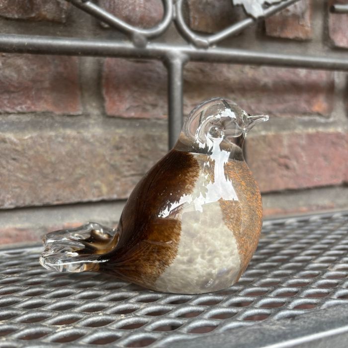 Glasobject vogeltje - lichtbruin (0.03 L)