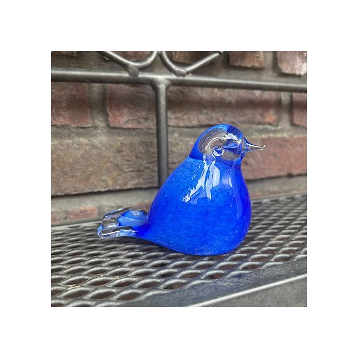 Glasobject vogeltje - blauw (0.03 L)