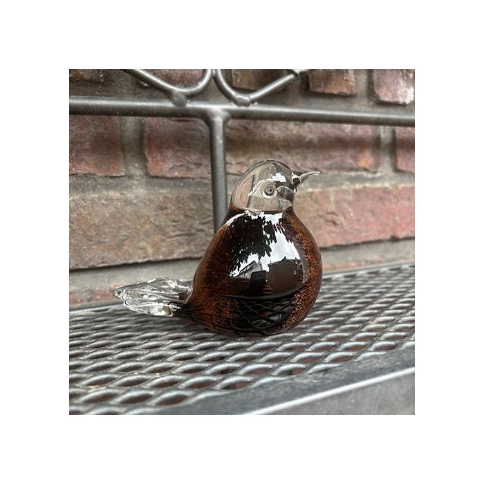 Glasobject vogeltje - bruin (0.03 L)