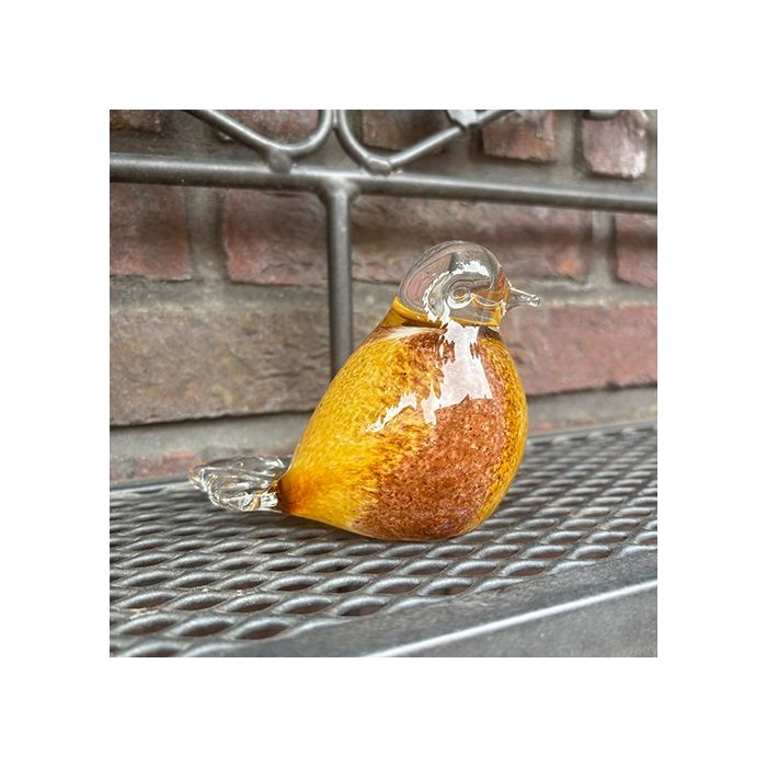 Glasobject vogeltje - geel (0.03 L)
