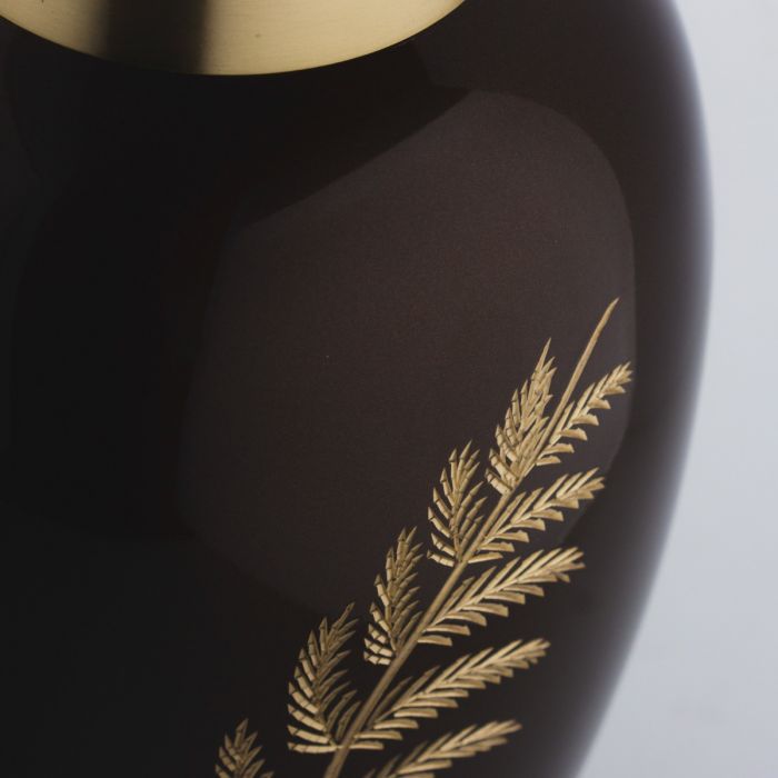 Metalen urn groot - bruin / goudkleurig