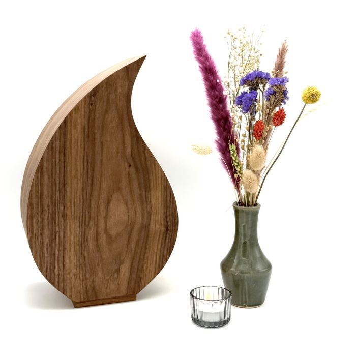 Houten urn Magnolia - notenhout