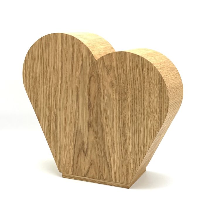 Houten urn hart - eikenhout (4.00 L)