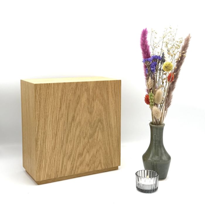 Houten urn modern rechthoek - eikenhout