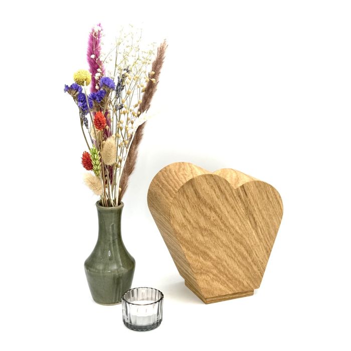 Houten urn hart - eikenhout (1.10 L)