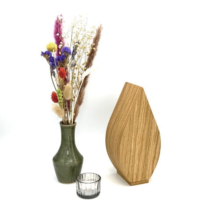 Houten urn Tulp - eikenhout
