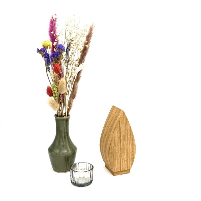 Houten mini-urn Tulp - eikenhout