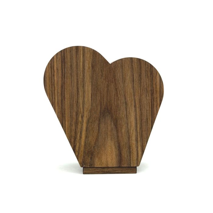 Houten urn hart - notenhout (1.10 L)