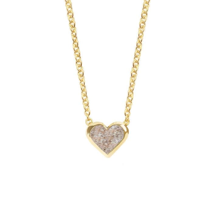 Minitials gouden asketting keepsake hart met vingerafdruk - geelgoud (39-40-41 cm)