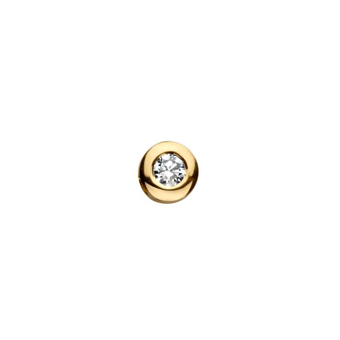 Minitials gouden asketting one signature vlinder met diamant en vingerafdruk - witgoud (42-43-44 cm)