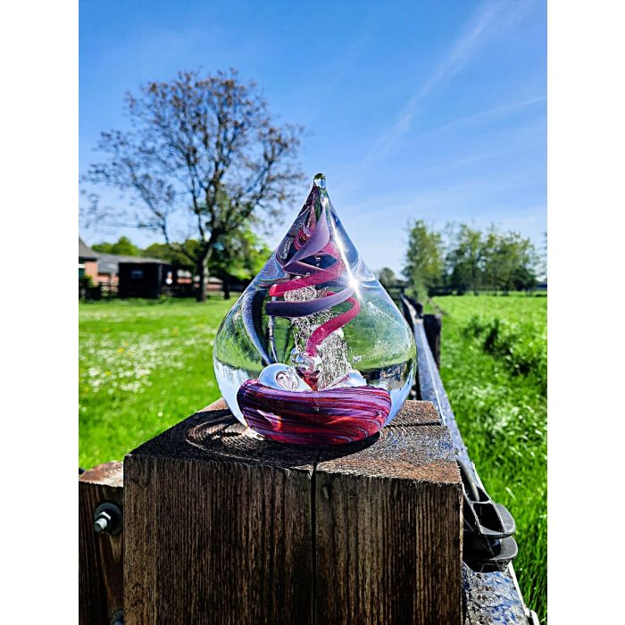 Glasreliek onderweg - paars / roze