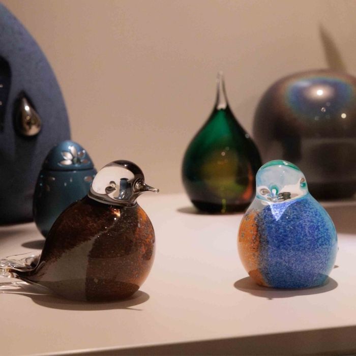 Glasobject vogeltje - meerkleurig geel (0.03 L)