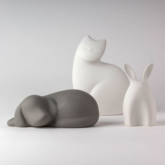 Porseleinen dierenurn konijn - wit (0.25 L)