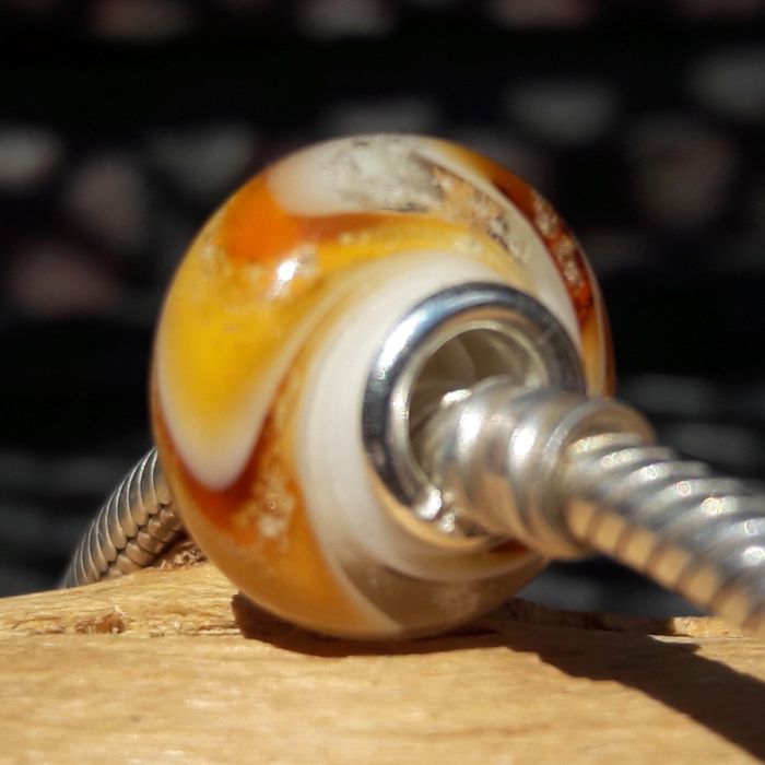 Glazen asbedel - caramel (15mm)