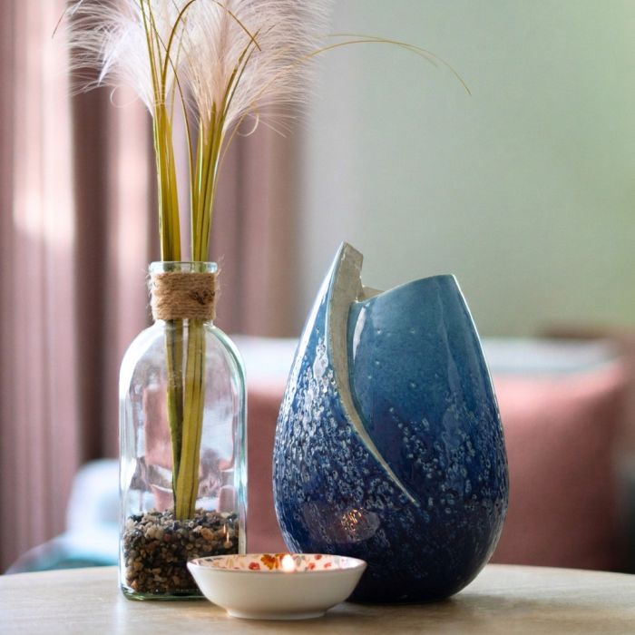 Keramische urn tulp - blauw (4.00 L)
