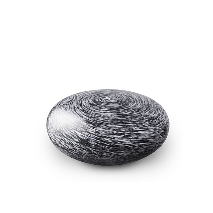 Glasobject pebble rond small - zwart (0.06 L)