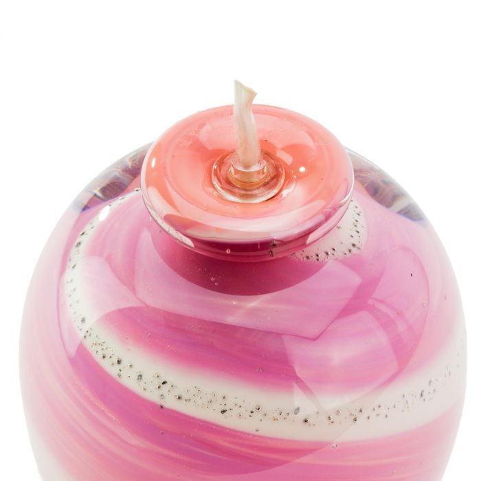 Glazen urn Sterre met olielampje (kinderurn) - roze (0.50 L)