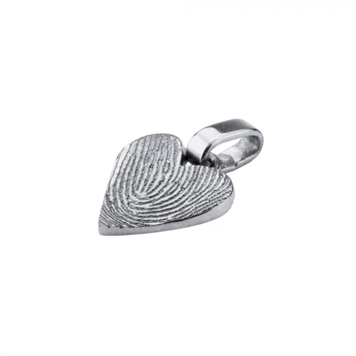 Vingerafdruksieraad hartje zilver
