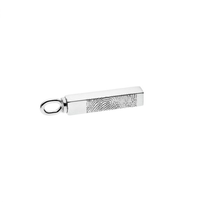 Vingerafdruksieraad met ashanger zilver - zilver